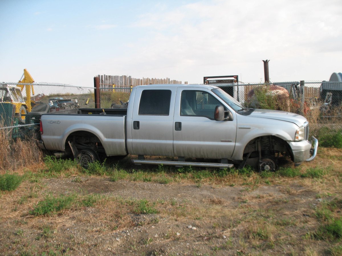 Police say this Ford F-350 was involved in a multi-jurisdiction pursuit on August 11, 2017.