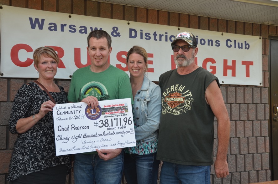 The annual Benefit Cruise Night in Warsaw raised more than $38,000 for Chad Pearson and his family.