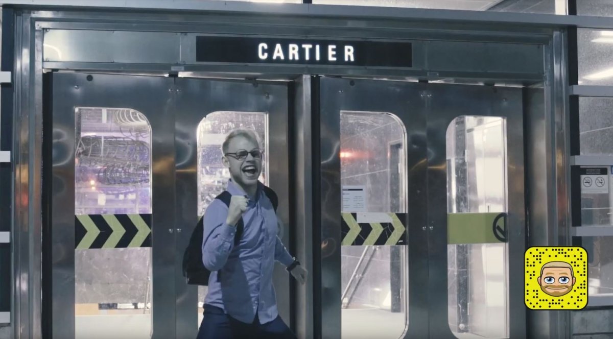 Benoit Savard spent eight hours dancing in front of (almost) every Montreal Metro station, Thursday, Aug. 24, 2017.