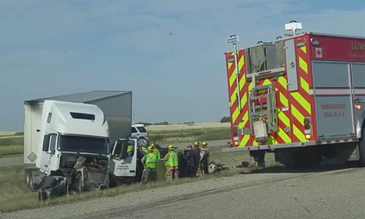 RCMP say a Regina man is dead following a two-vehicle collision near Bethune, Sask., early Saturday morning.