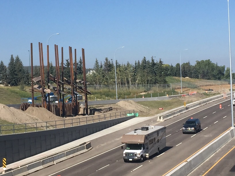 The City of Calgary unveiled half of a public art installation at the Trans Canada Highway and Bowfort Road interchange on Aug. 3, 2017.