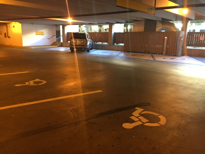 The disabled spots were moved metres away from where they originally were located at the YYC Calgary International Airport.