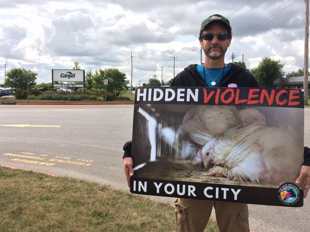 Scott James Hoskins stands outside of the Cargill meat processing plant in London on August 24, 2016.