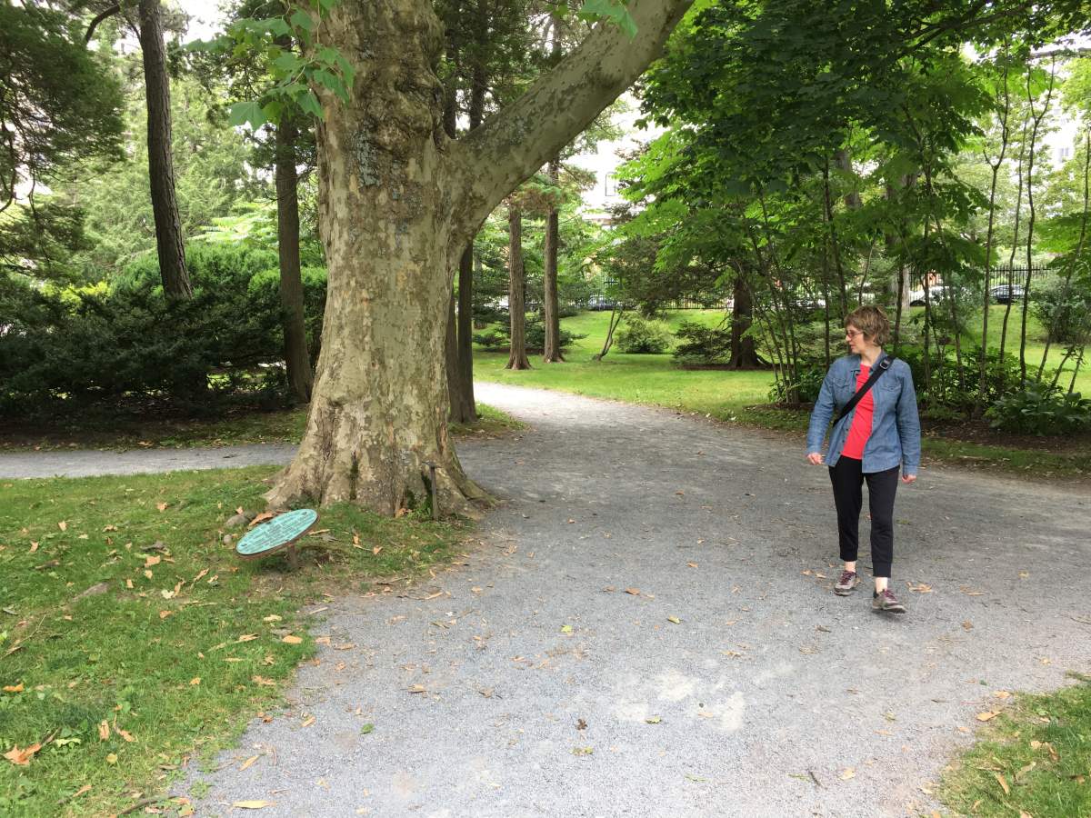 The plaque for the tree planted in 1899 in memory of Lt. Clonard Keating in the Halifax Public Gardens, pictured on Aug. 18, 2017