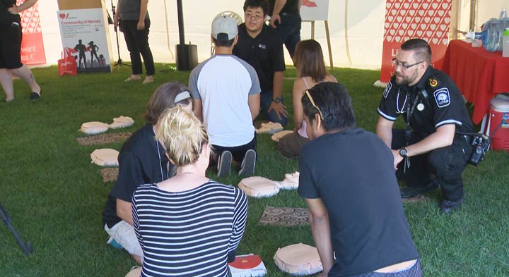 A CPR and AED training event was held at Friendship Park in Saskatoon on Sunday.