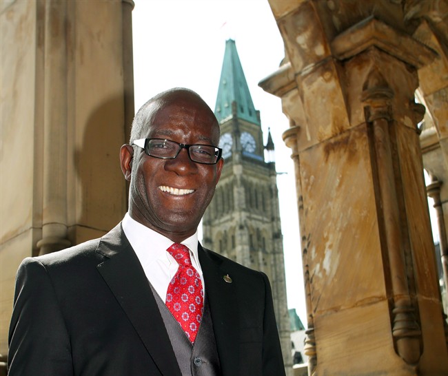 Liberal MP Emmanuel Dubourg is shown on Parliament Hill in Ottawa, Tuesday June 10, 2014. A Liberal MP born in Haiti is off to Miami this week as part of the federal government's efforts to address the flow of Haitians crossing illegally into Canada to seek asylum. Saturday, Aug. 26, 2017.