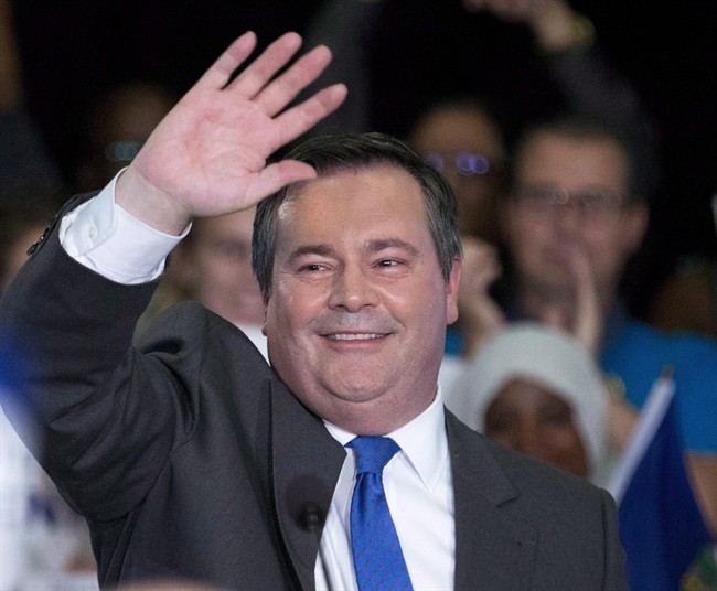 Jason Kenney, former leader of the Alberta Progressive Conservative party, announces his run for leadership of Alberta's new United Conservative Party in Calgary on Saturday July 29, 2017.