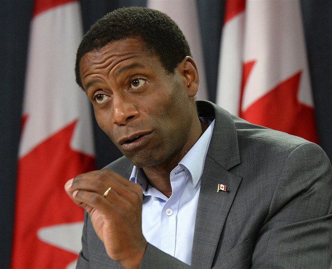 Greg Fergus speaks during a press conference in Ottawa on Saturday, September 12, 2015. 