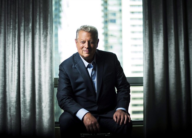 Al Gore poses for a photograph before talking about his new film "An Inconvenient Sequel: Truth to Power" in Toronto on Friday, July 21, 2017.
