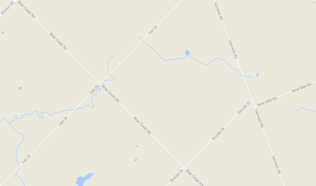 A female cyclist was pronounced dead after being struck by a vehicle on Bear Creek Road in Ilderton on Tuesday, Aug. 1, 2017.