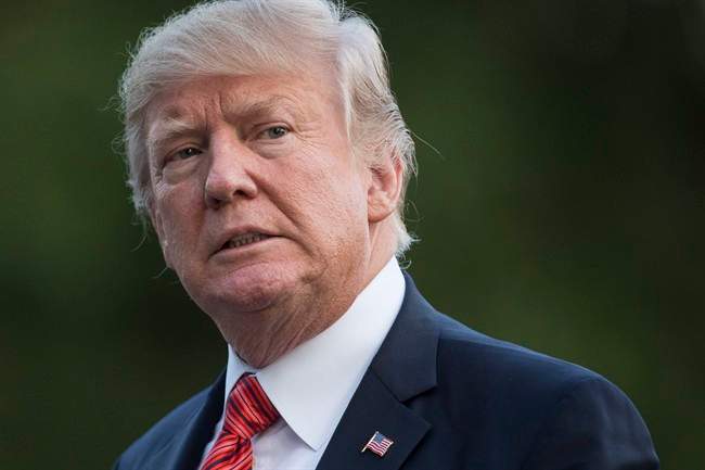  In this Aug. 23, 2017 file photo, President Donald Trump walks on the South Lawn of the White House in Washington. 