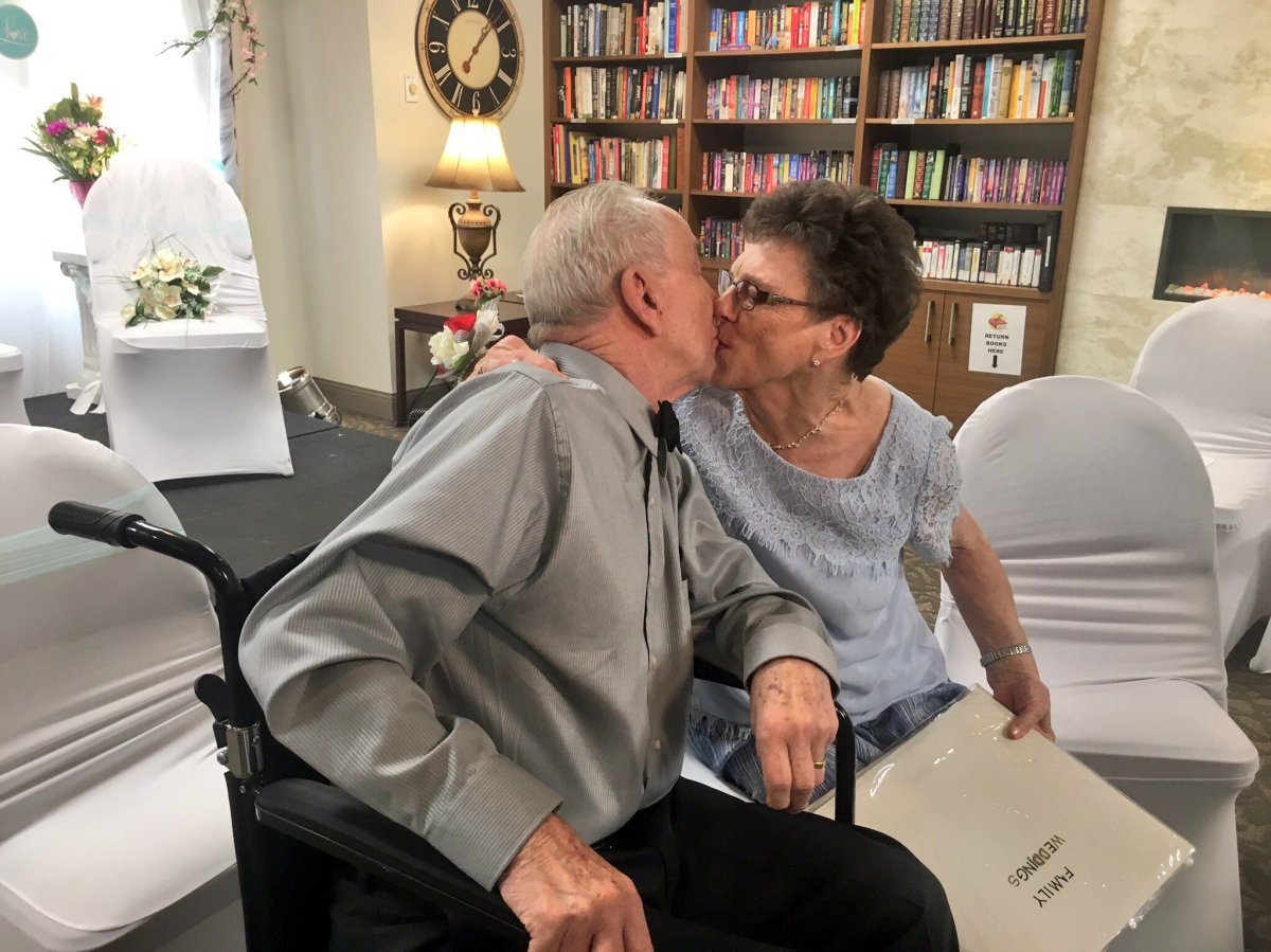 Henry and Sheila Rathler celebrated 59 years of being together and they sealed it with a kiss.