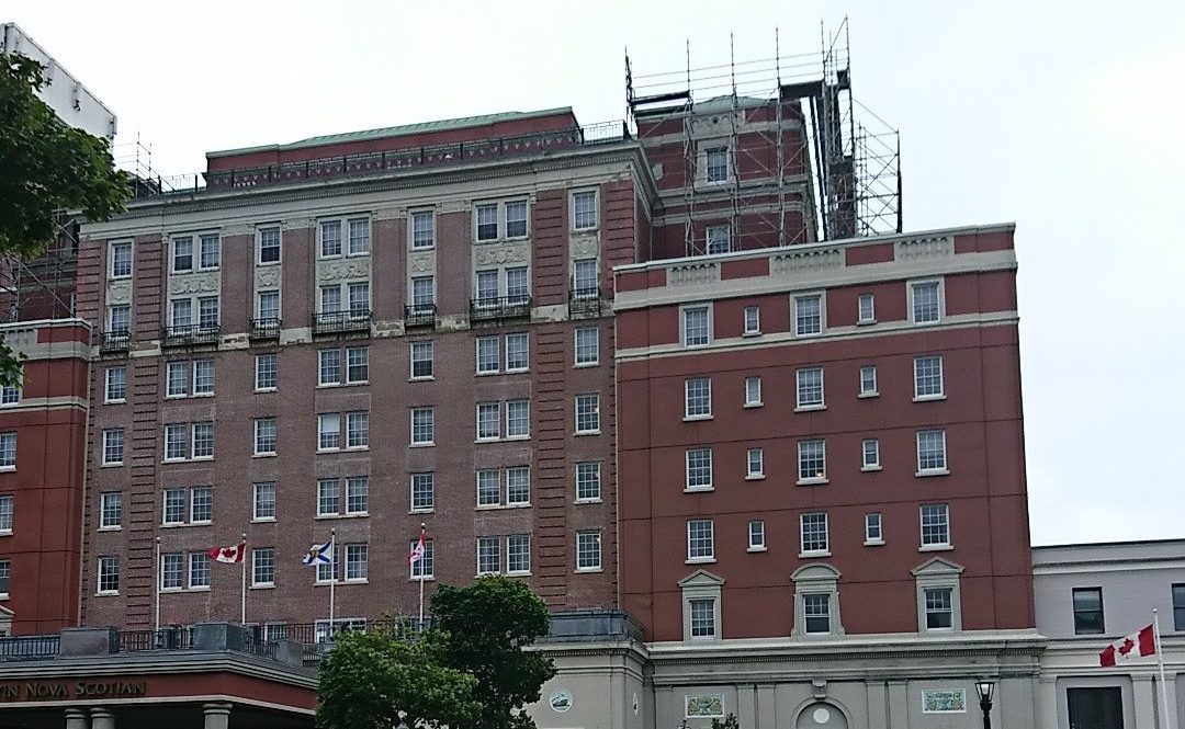Scaffolding from the Westin Hotel was knocked over on August 23, 2017 due to the high winds .