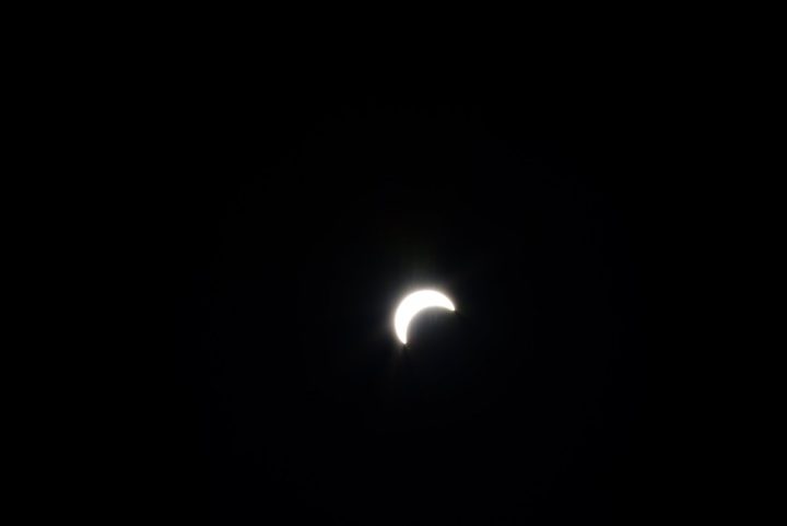 Here is the Solar Eclipse as seen from Victoria Park in Regina, Saskatchewan at 11:56am