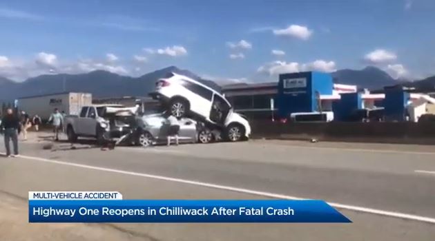 Highway 1 crashed killed 1 person in Chilliwack on Monday afternoon.