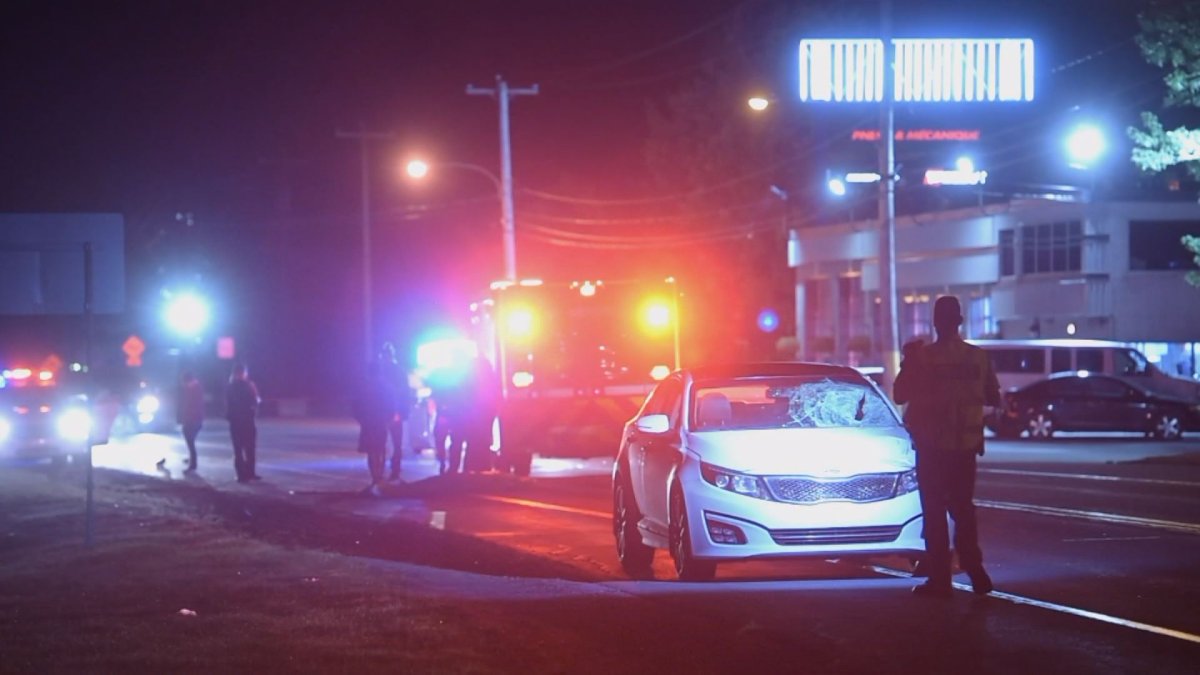 A pedestrian died after being hit by a car in Saint-Paul-d'Abbotsford Thursday night.