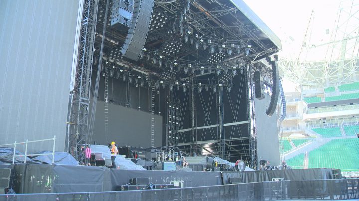 Set up underway for Gun N' Roses concert in Regina's new stadium