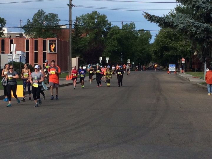 Despite their uniforms and gear, the trio kept a good pace with the other half marathoners.
