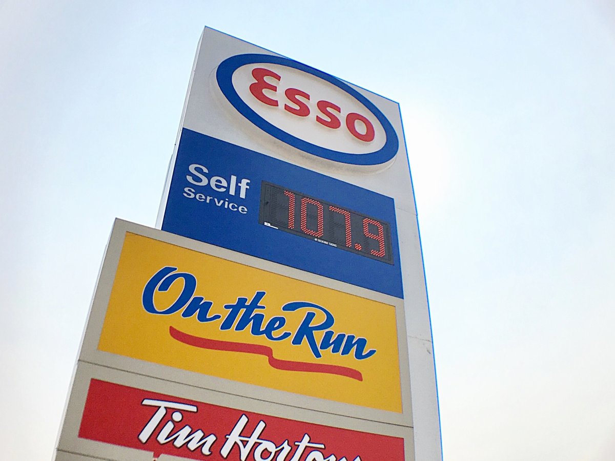 The gas price jumped at this station on Pembina Highway on Thursday.