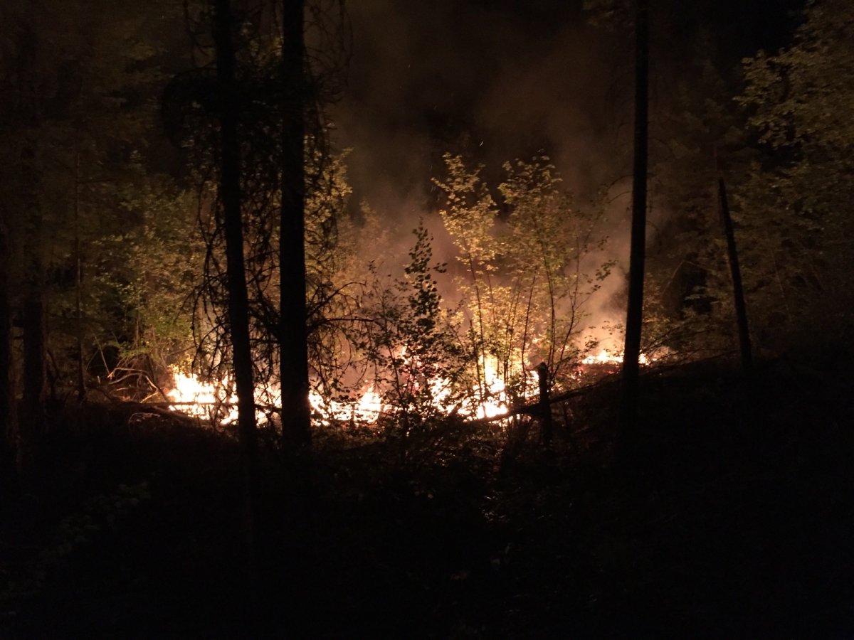 Fire officials say a small blaze that started near Naramata was human caused.