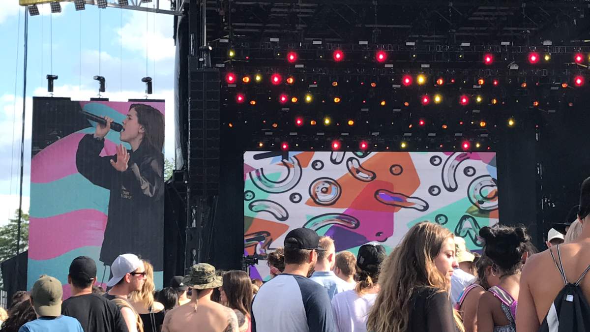 Tegan and Sara perform at the 2017 Osheaga music and art festival.