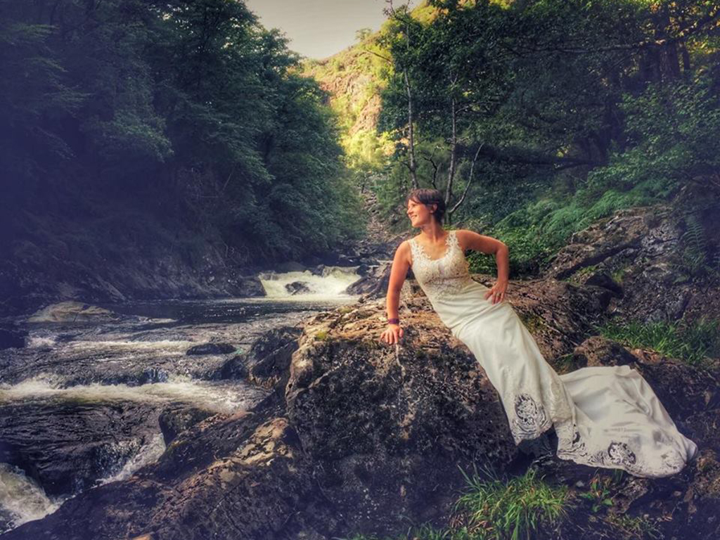The newlywed chose to wear her wedding dress for the unique adventure because she knew it would make for lasting memories.