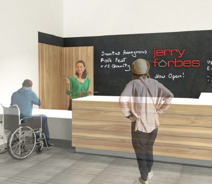 An artist depiction of what the Jerry Forbes Centre for Community Spirit will look like after renovations.