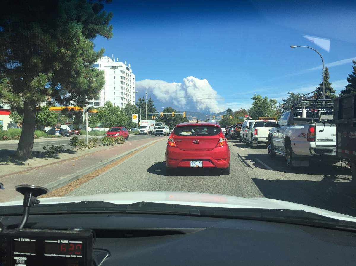 Photo of the Joe Rich area fire near Kelowna on Aug. 24, 2017.
