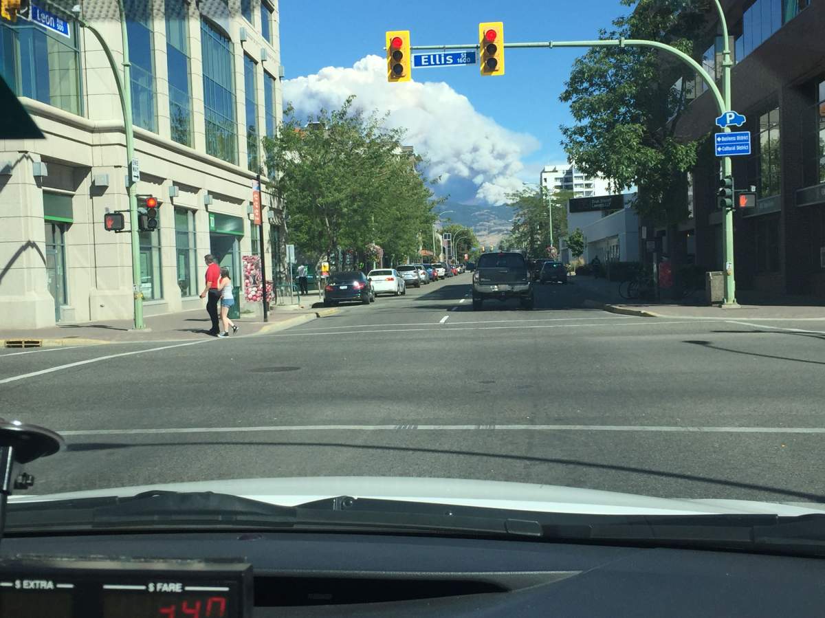 Photo of the Joe Rich area fire near Kelowna on Aug. 24, 2017.