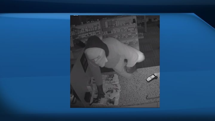 The RCMP have released images of three suspects in connection with the brazen robbery of a pharmacy northeast of Edmonton earlier this month. According to police, $20,000 worth of pharmaceutical drugs were stolen from the Lamont Pharmacy between 2:45 a.m. and 3:05 a.m. on Aug. 18, 2017. 