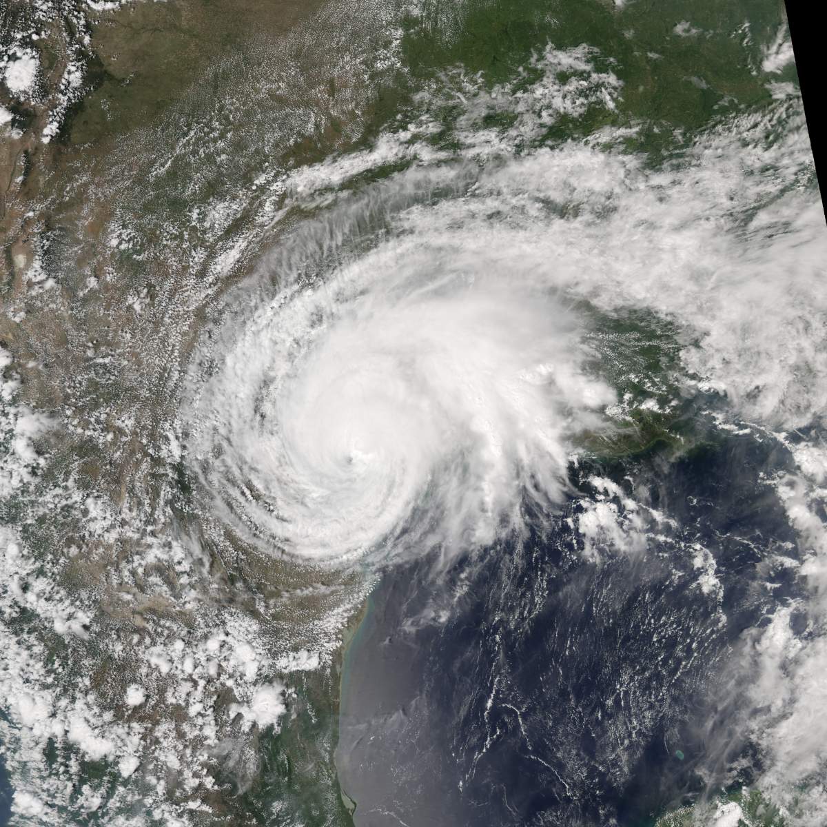 This image shows the progression of Hurricane Harvey on Aug. 26, 2017.