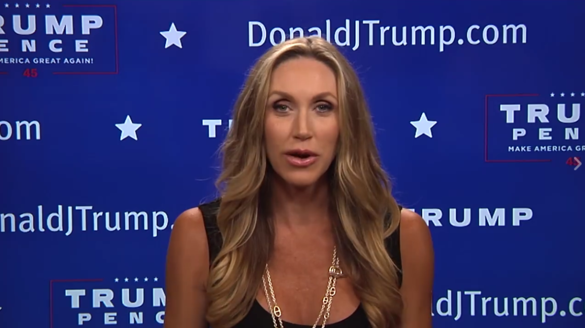 Screengrab of Lara Trump talking about the president's actions over the past week. 
