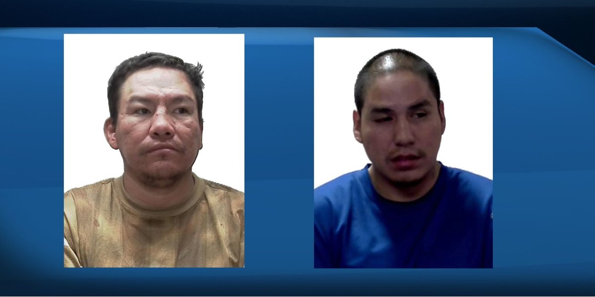 Garrett Williams (left) and Toby Firstcharger (right), both wanted by Lethbridge Police on charges of aggravated assault.