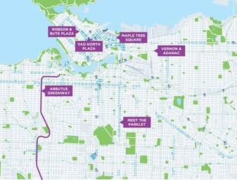 The City of Vancouver has added five new public spaces across the Lower Mainland