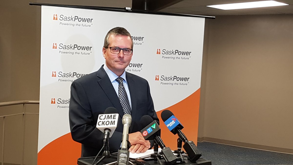 SaskPower CEO Mike Marsh announces a 5 per cent rate increase application.
