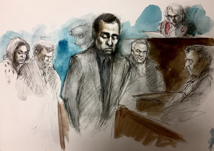 Mohammed Shamji appears in a court sketch from August 30, 2016.