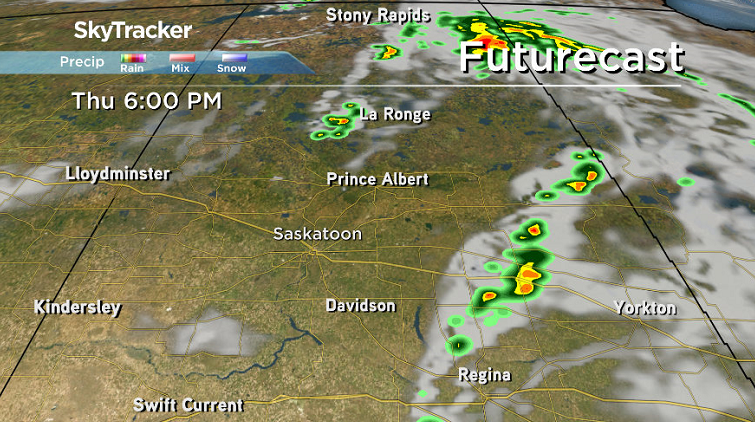 There is a risk of thunderstorms and more lightning in parts of northeastern Saskatchewan Thursday.
