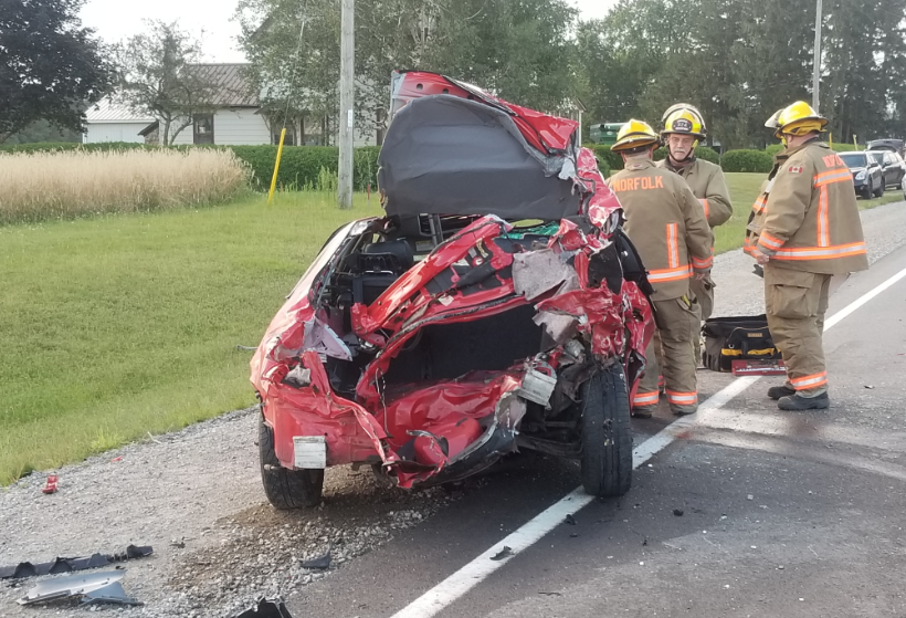 Emergency crews responded to the scene of a collision in Townsend, Ont. on Aug. 1, 2017.