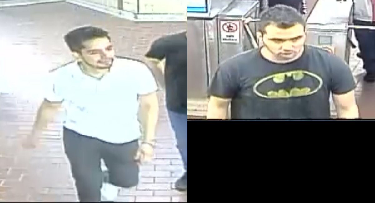 Toronto police are searching for these two men in an assault and sexual assault investigation. 