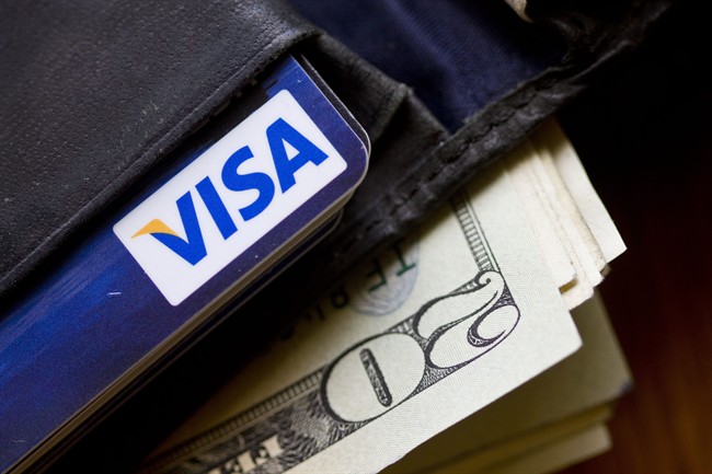 In this Feb. 2, 2011, file photo, a wallet containing cash and a Visa card is displayed in Surfside, Fla. Peers can hold you accountable and keep you motivated with financial goals. 