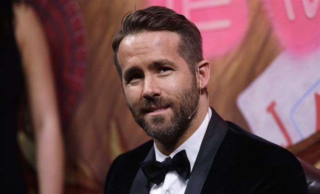 FILE--In this Feb. 3, 2017, file photo, actor Ryan Reynolds is shown during a roast at Harvard University in Cambridge, Mass.