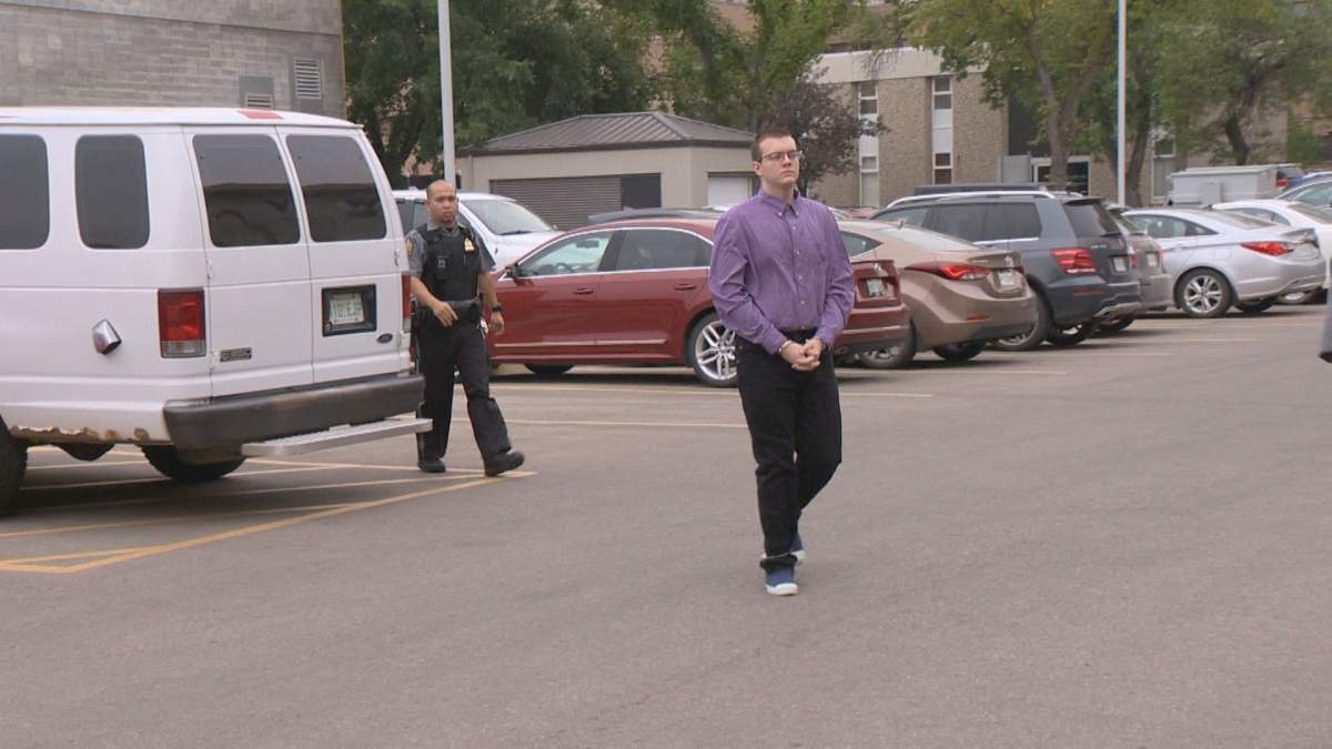 Skylar Prockner arrives at the Court of Queen's Bench on August 31, 2017.