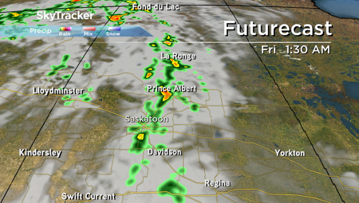Saskatoon could see some showers in the early Friday morning.