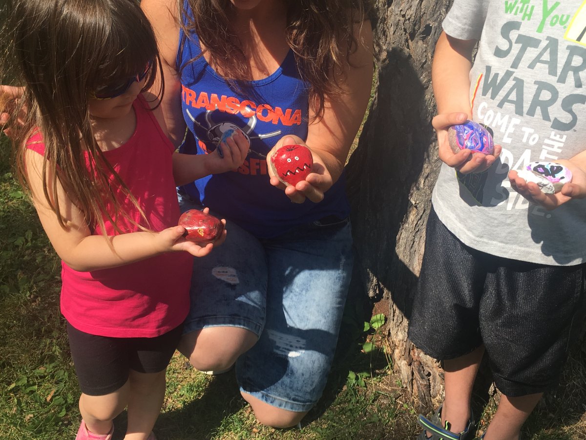 Rock hunters around Winnipeg finding new and uniquely painted rocks in Vimy Ridge Park.