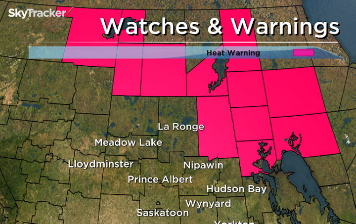 Environment Canada has continued a heat warning for parts of northern Saskatchewan.