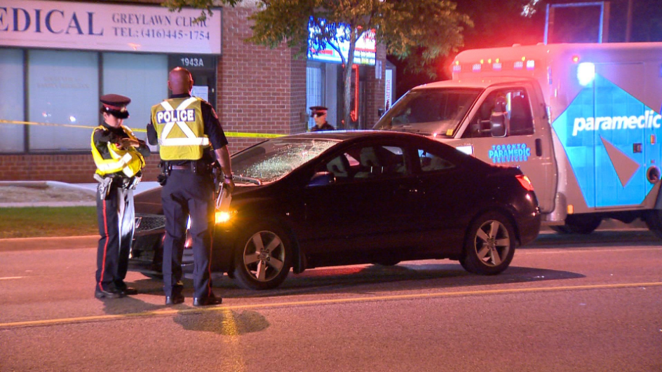 A man has died after he was struck by a vehicle Thursday night in Toronto's east end.