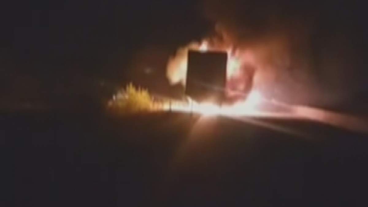 Semi fire on Okanagan Connector sparks wildfire concerns - image