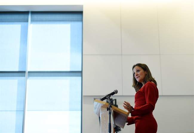 Foreign Affairs Minister Chrystia Freeland. 