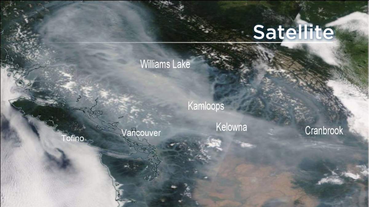 Widespread smoke from wildfires across B.C.