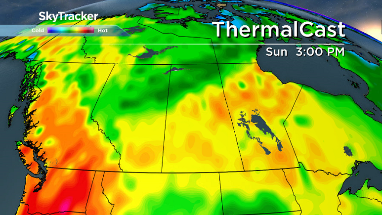 The warmest day of the long weekend is expected to be Sunday ahead of a cold front moving in.